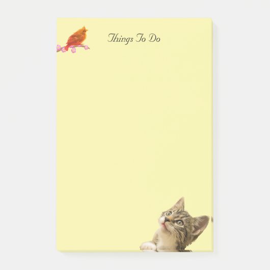Dingen te doen Vogel & Kat Post-it Notes (Voorkant)