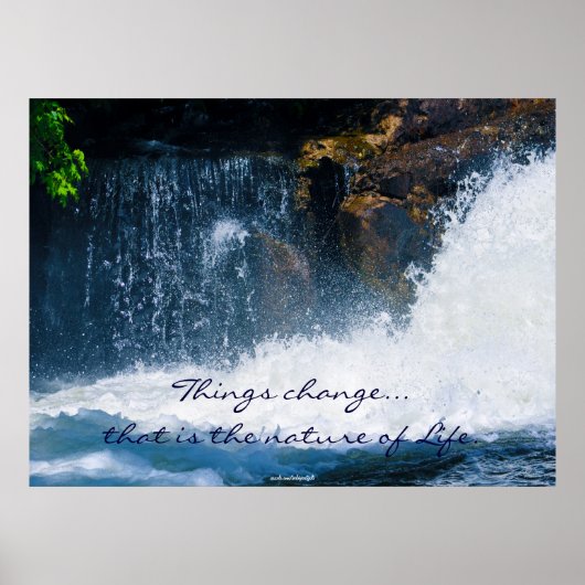 Dingen veranderen, Waterval Water Motivatie Print (Voorkant)