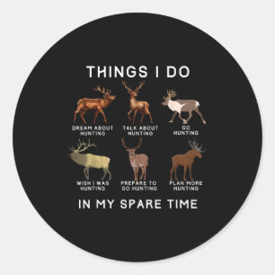 Dingen Vrije Tijd Elk Herten Ronde Sticker