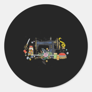 Dingen Vrije Tijd Naaien Quilten Ronde Sticker