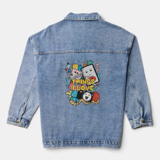 Dingen waar ik van hou - Graffiti Drawing Denim Jacket (Achterkant)