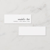 Dingen waar ik van hou | Romantische Love Note Car Mini Visitekaartje (Voorkant / Achterkant)