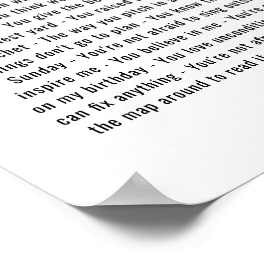 Dingen waar we dol op zijn van jullie Moederdag Poster (Hoek)