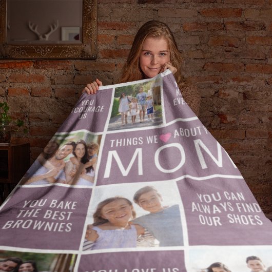 Dingen waar we van houden bij je mam Foto Collage Fleece Deken