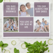 Dingen waar we van houden bij je mam Foto Collage Theedoek (Gevouwen)