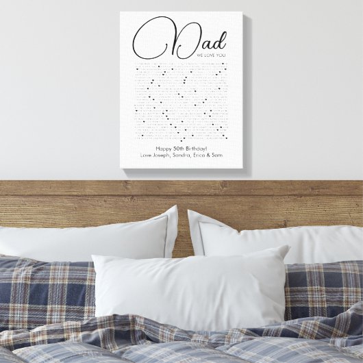 dingen waar we van houden bij je vader canvas prin (Insitu (Slaapkamer))