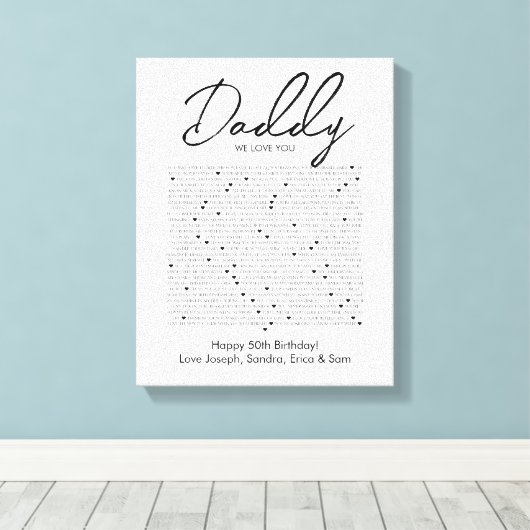 dingen waar we van houden over je papa canvas druk (Insitu (Houten vloer))