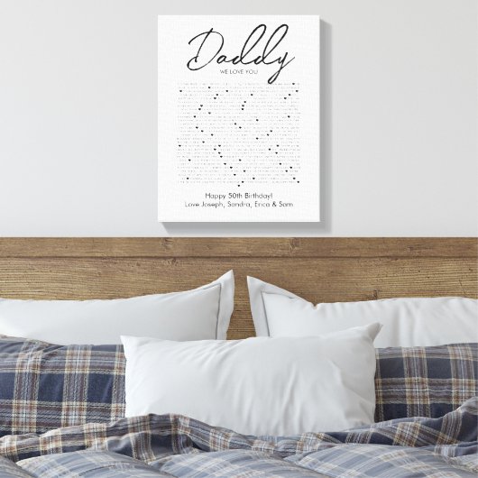 dingen waar we van houden over je papa canvas druk (Insitu (Slaapkamer))