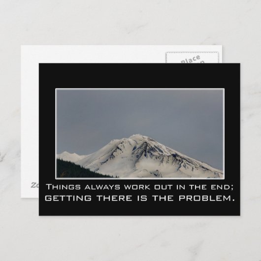 Dingen werken altijd uit op het einde briefkaart (Voorkant / Achterkant)