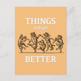 Dingen worden beter… Pandemische Ansichtkaart Briefkaart