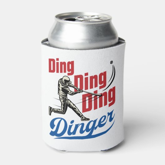 Dinger Baseball Home Run Player Fan Game Blikjeskoeler (Blikje Voorkant)