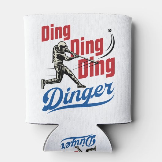 Dinger Baseball Home Run Player Fan Game Blikjeskoeler (Achterkant)