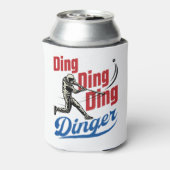 Dinger Baseball Home Run Player Fan Game Blikjeskoeler (Blikje Achterkant)