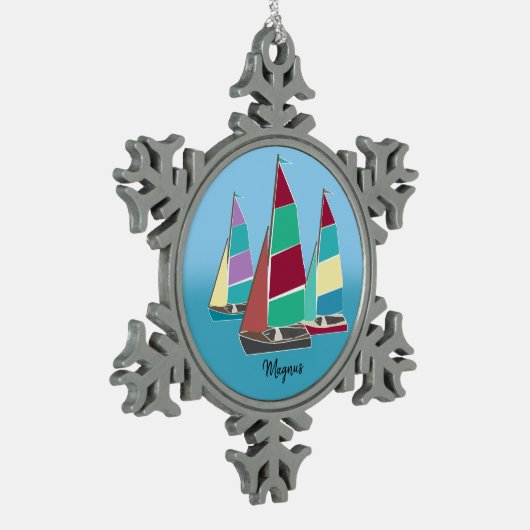 dinghies tin sneeuwvlok ornament (Links)
