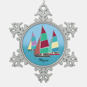 dinghies tin sneeuwvlok ornament
