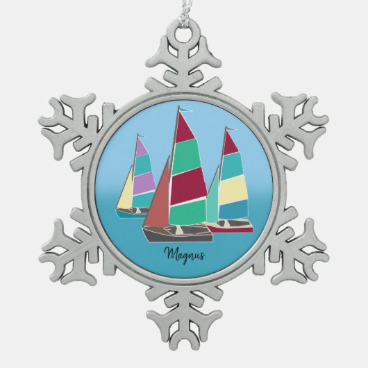  dinghies tin sneeuwvlok ornament (Voorkant)