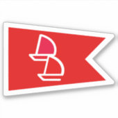 Dinghy Dames Burgee Vinyl Decal Sticker (Voorkant)