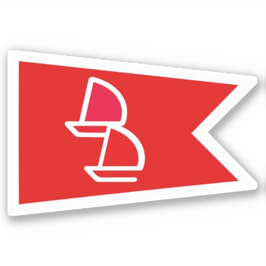 Dinghy Dames Burgee Vinyl Decal Sticker (Voorkant)