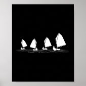Dinghy Sail Boat Laser Optimist Racing Sailing Las Poster (Voorkant)