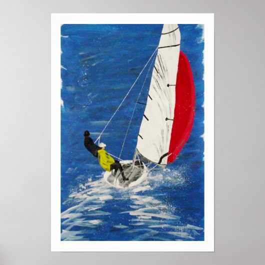 Dinghy Sailing Art Poster (Voorkant)