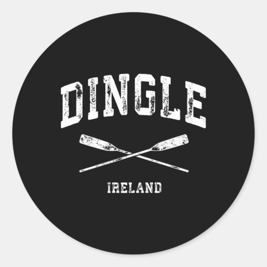 Dingle Ierland Nautical Crossed Oars Ronde Sticker (Voorkant)