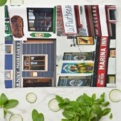 Dingle Pubs, Collage, Iers, Ierland, theedoek (Gevouwen)