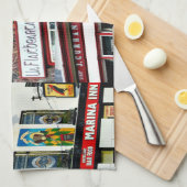 Dingle Pubs, Collage, Iers, Ierland, theedoek (Quarter Fold)