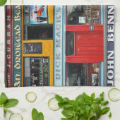 Dingle Pubs Collage, Iers, Tea Towel, Ierland Theedoek (Gevouwen)