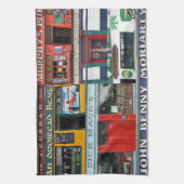 Dingle Pubs Collage, Iers, Tea Towel, Ierland Theedoek (Verticaal)