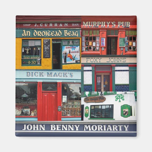 Dingle Pubs Collage, Ierse magneet. Ierland Magneet (Voorkant)