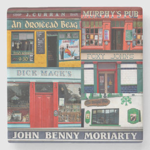 Dingle Pubs Collage, Ierse Onderzetters. Ierland Stenen Onderzetter