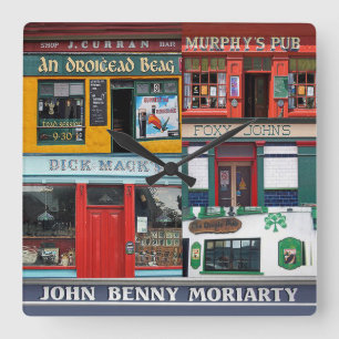 Dingle Pubs Collage, Irish Clock. Ierland Vierkante Klok