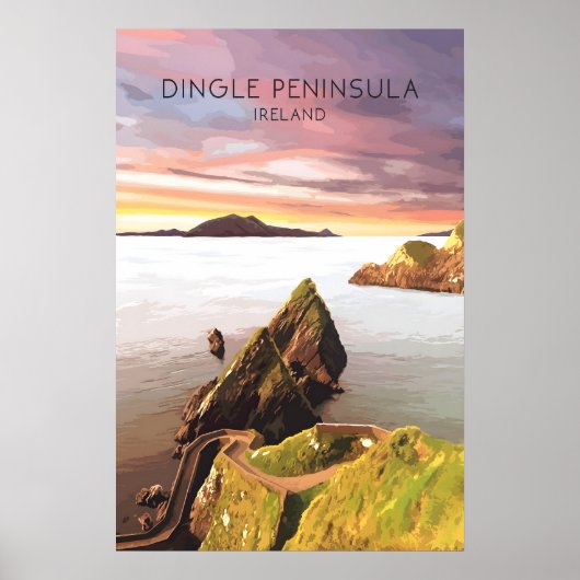 Dingle Schiereiland Ierland Reisposter Poster (Voorkant)