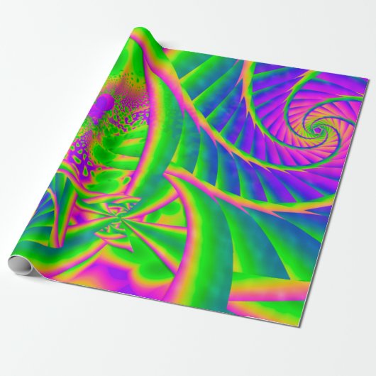 Dinglebes Psychedelic Fused Glass Cadeaupapier (Uitgerold)