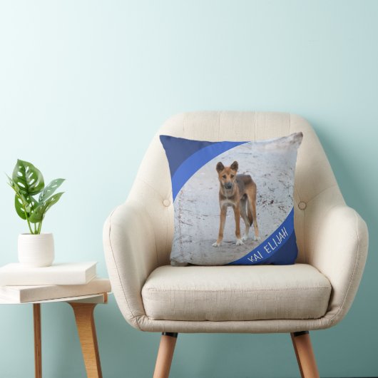 Dingo Australia Wild Dog Custom Blue Boys Kussen (Stoel)