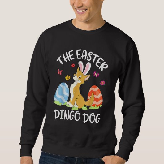 Dingo Dog Bunny Dansding Eggs blij met de paasmaal Trui (Voorkant)