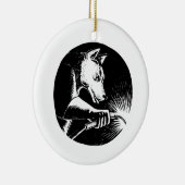 Dingo Dog Welder Scratchboard Keramisch Ornament (Rechts)