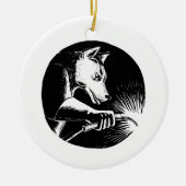 Dingo Dog Welder Scratchboard Keramisch Ornament (Voorkant)