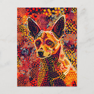 Dingo in Aboriginal Dot Art Style Briefkaart