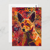 Dingo in Aboriginal Dot Art Style Briefkaart (Voorkant / Achterkant)