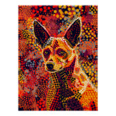 Dingo in Aboriginal Dot Art Style Perfect Poster (Voorkant)