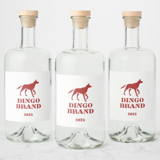 Dingo Merk Meel  Stencil Print Likeurfles Etiket (Flessen)