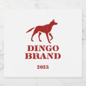 Dingo Merk Meel  Stencil Print Likeurfles Etiket (Enkel label)