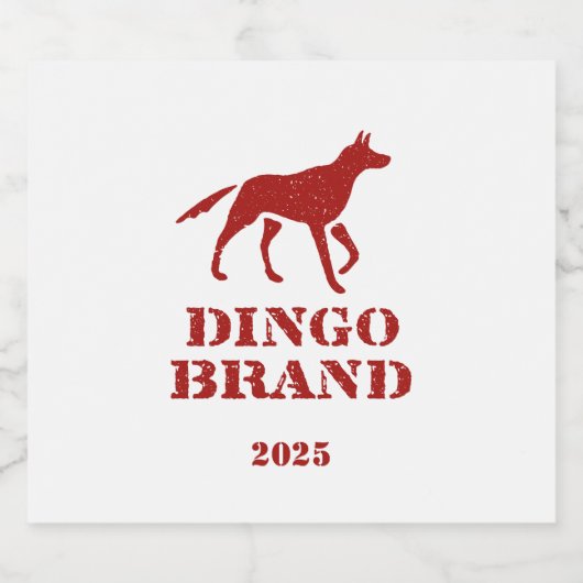 Dingo Merk Meel  Stencil Print Likeurfles Etiket (Enkel label)