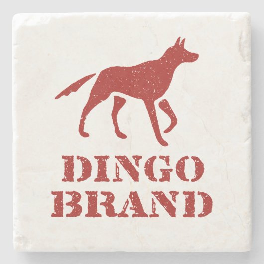 Dingo Merk Meel  Stencil Print Stenen Onderzetter (Voorkant)