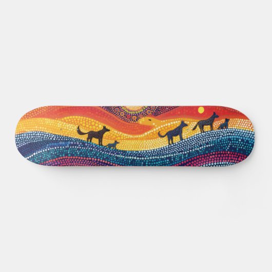 Dingo Pack - Aboriginal stijl - Skateboard Deck (Horizontaal)