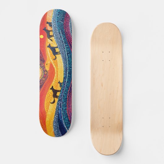 Dingo Pack - Aboriginal stijl - Skateboard Deck (Voorkant)