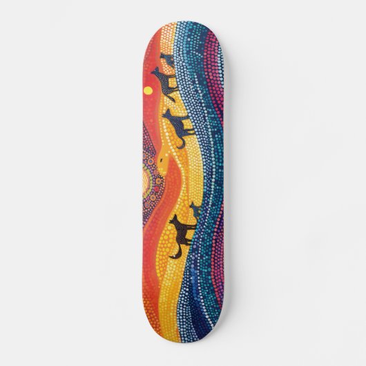 Dingo Pack - Aboriginal stijl - Skateboard Deck (Voorkant)