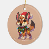 Dingo Vrolijk Kerstfeest Winter Dieren Schattige D Keramisch Ornament (Links)