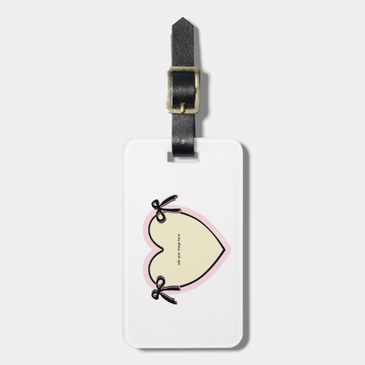 Dingus Bows & Hart Gepersonaliseerde Canvas tas Bagagelabel (Voorkant verticaal)